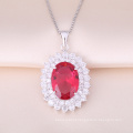 Silver Pendant Necklace with Beautiful cz sonte for Valentine's Day Gift